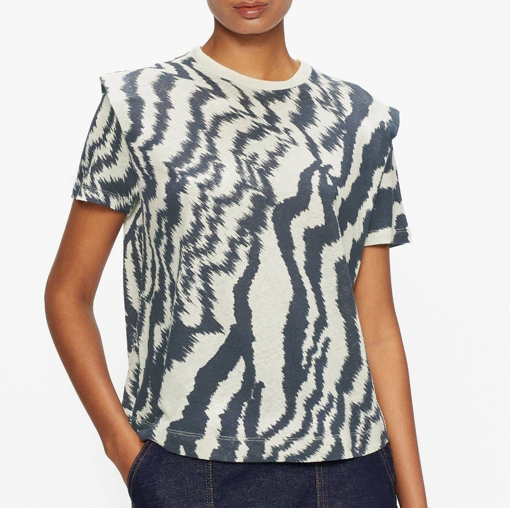 Ted Baker Cactai printed linen-blend t-shirt Size 1